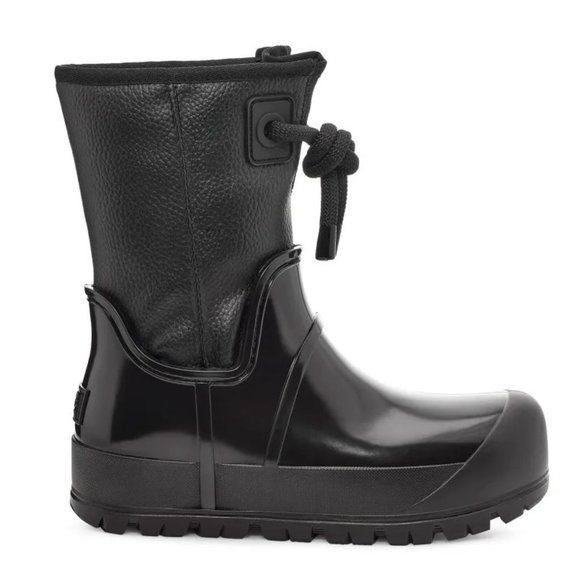 UGG Raincloud Lace Rain Snow BOOTS Size 41 10 Black Suede Waterproof NEW $175 - Picture 1 of 13